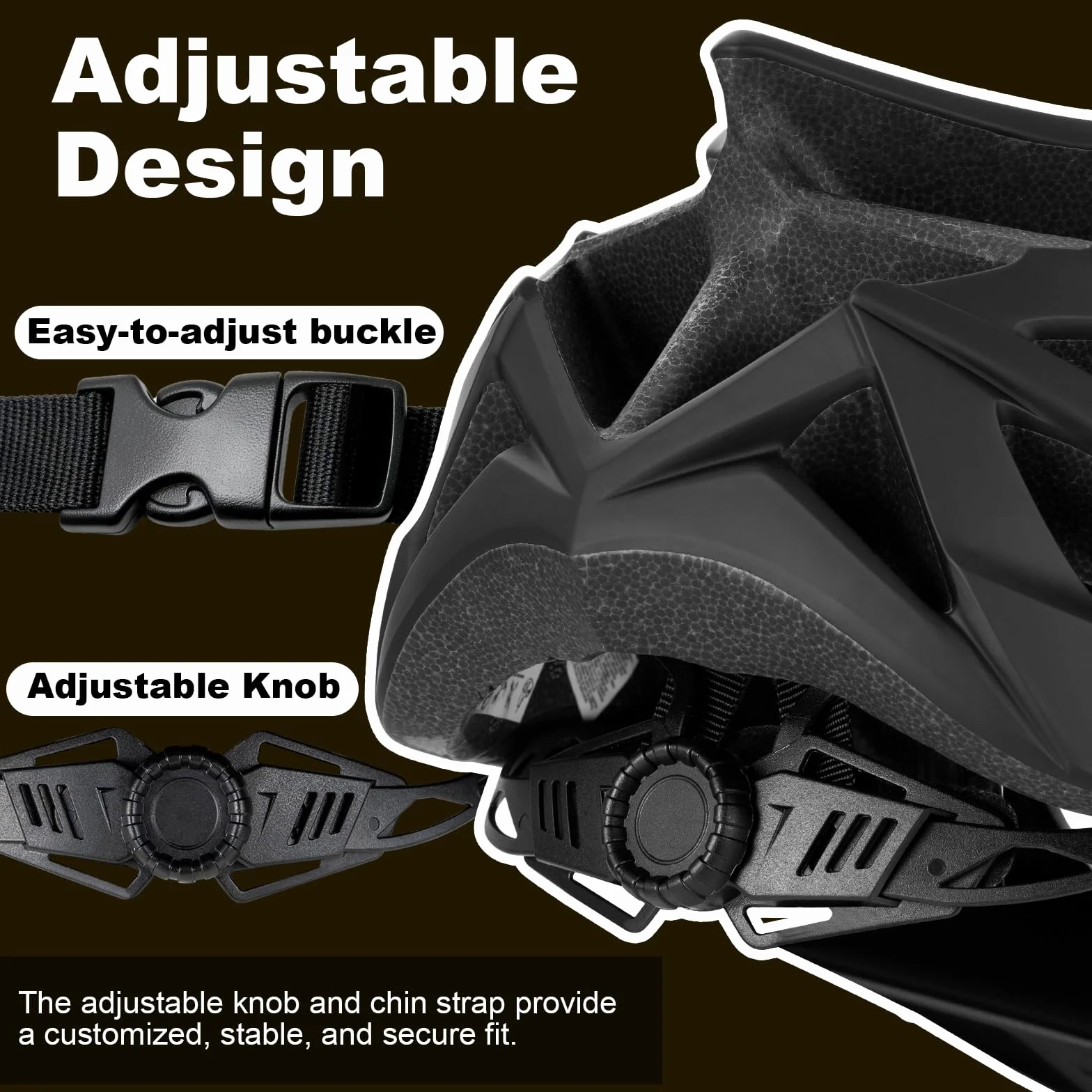 Favoto Casco de Bicicleta para Adultos Ligero – Casco de Ciclismo Transpirable para Hombre y Mujer, Carretera y MTB, Antigolpes, Talla Ajustable L 59-61 cm, Negro