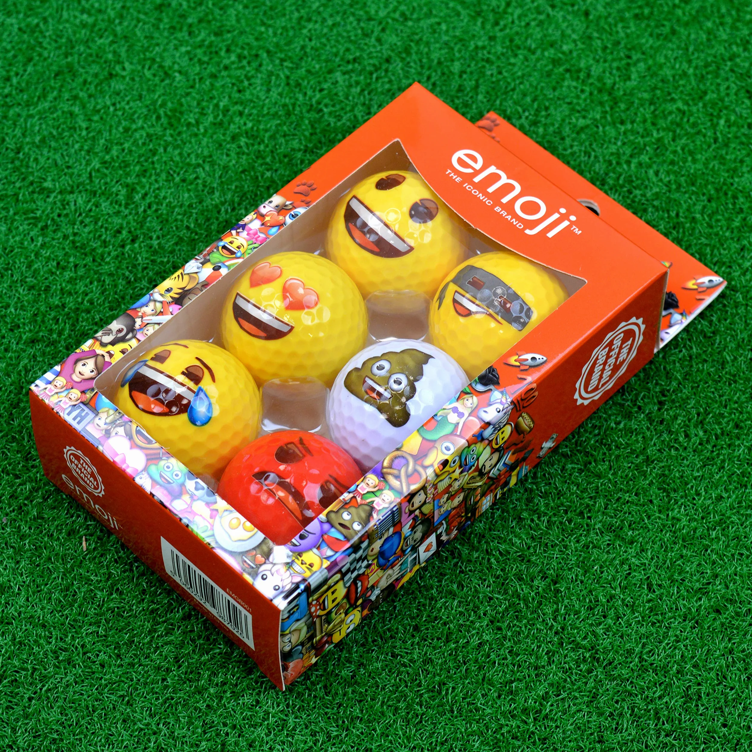 Emoji Pelotas de Golf Divertidas, Paquete de 6, Multicolor