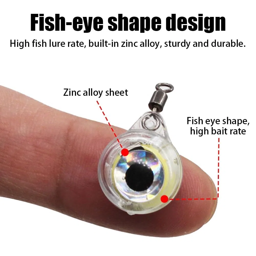 DONGKER 6 luces de señuelo de pesca, diseño de ojo de pez, lámparas de pesca subacuática para barco, pesca de hielo marino