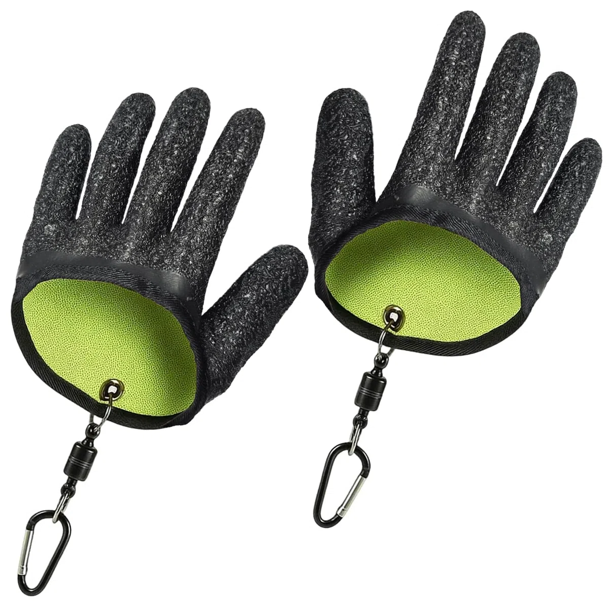 Guantes de Pesca, Cierre Magnético, Impermeables, a Prueba de Mordiscos para Lucio, Siluro y Lucioperca, Antideslizantes y Anticorte, 2 Piezas