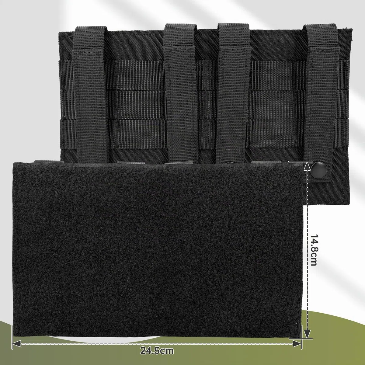 Molle Panel Hook Pad táctico moral – Tactische Morale Patches Board Hook Pad 25 x 15 cm, adaptador de Molle para mochila o chaleco táctico, parche de superficie de para mochila, parche de parche