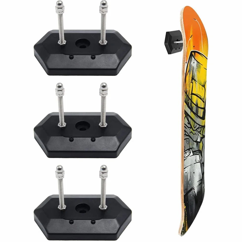 3 Piezas Soporte de Pared para Monopatín Soporte Pared Skateboard Soporte para Monopatín Exhibición y Almacenamiento para Monopatín Cubierta
