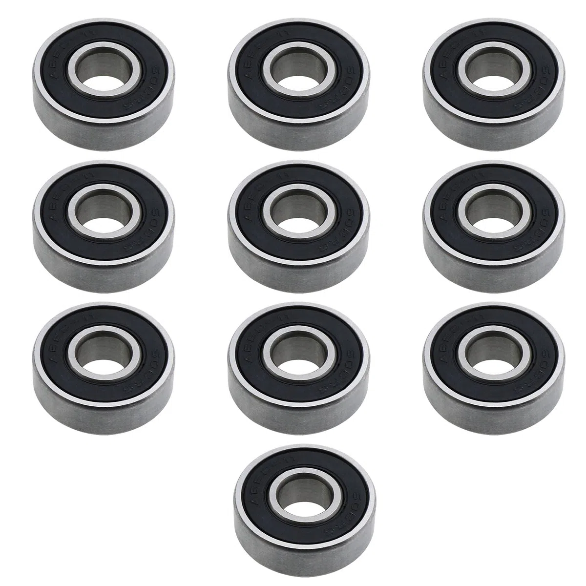 10 Piezas 608RS ABEC-11 Rodamientos para Monopatín Rodamientos Rígidos de Bolas Doble Sellado Blindado 8x22x7mm Acero Cromado Negro para Patines Ruedas de Scooter Impresora 3D