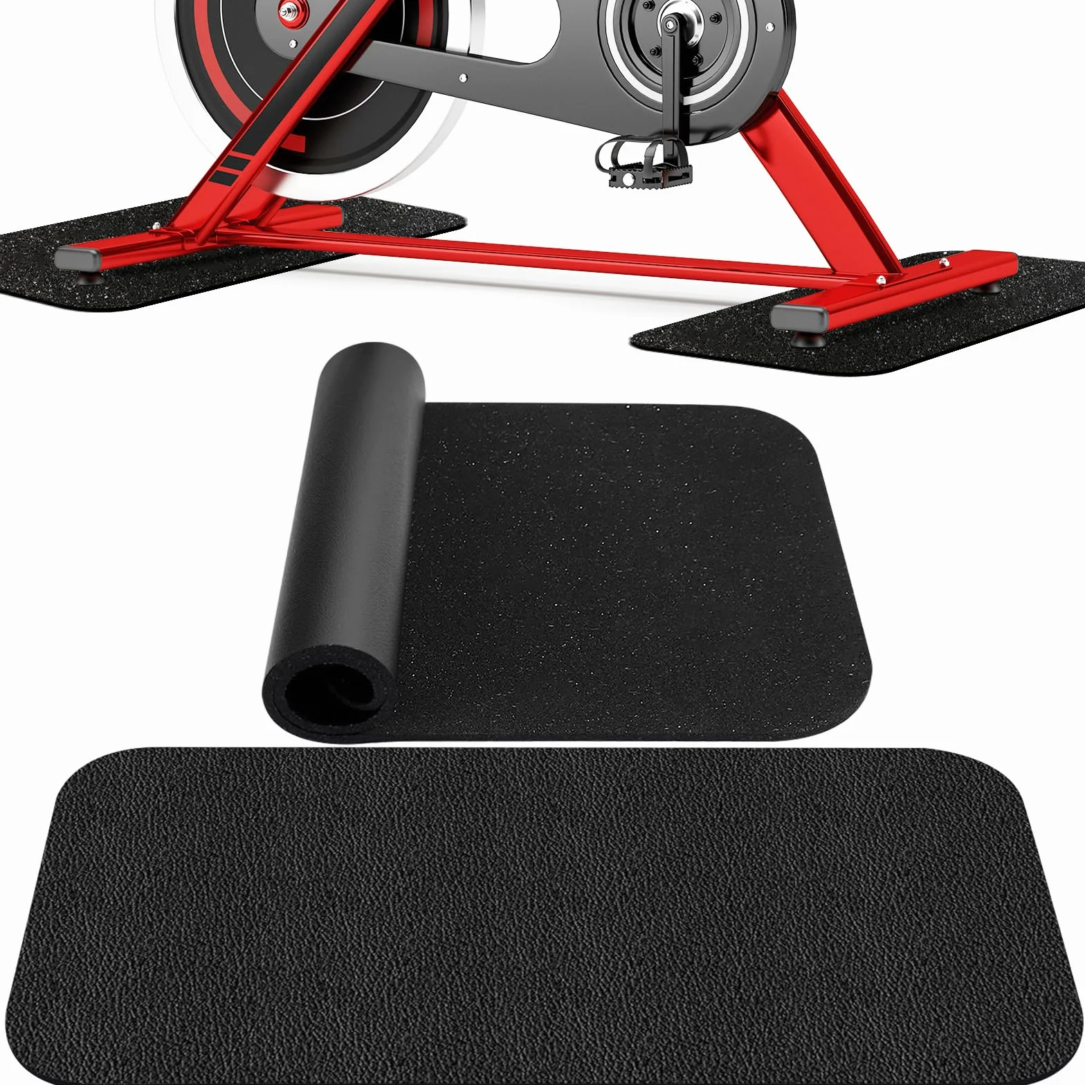 Erzekrim Alfombrilla protectora para el suelo para equipos de deporte y fitness 28 x 70 cm 2 piezas Alfombrilla protectora para el suelo con amortiguación de impactos para fitness 6 mm de grosor
