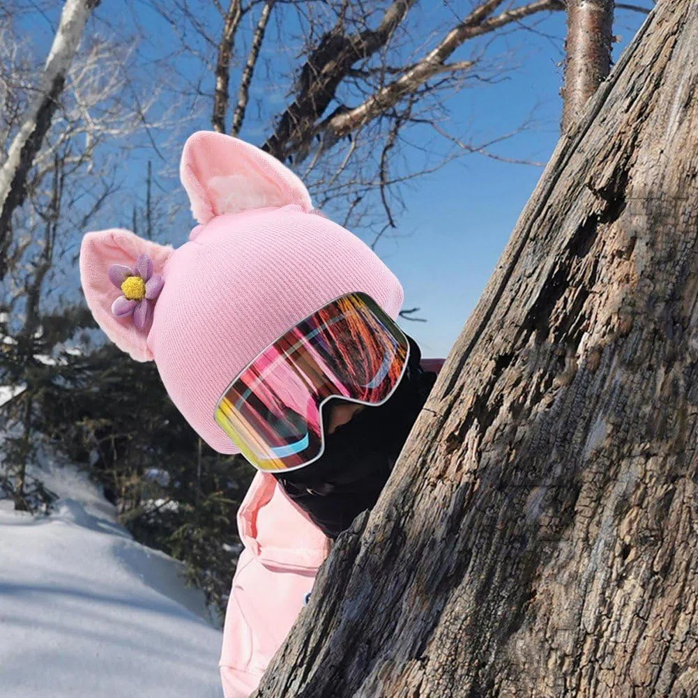 Bonita Funda para Casco De Esquí con Orejas De Gato, Calentador De Cabeza Unisex para Esquí, Bicicleta, Motocicleta, Accesorios para Casco Deportivo Aire Libre.