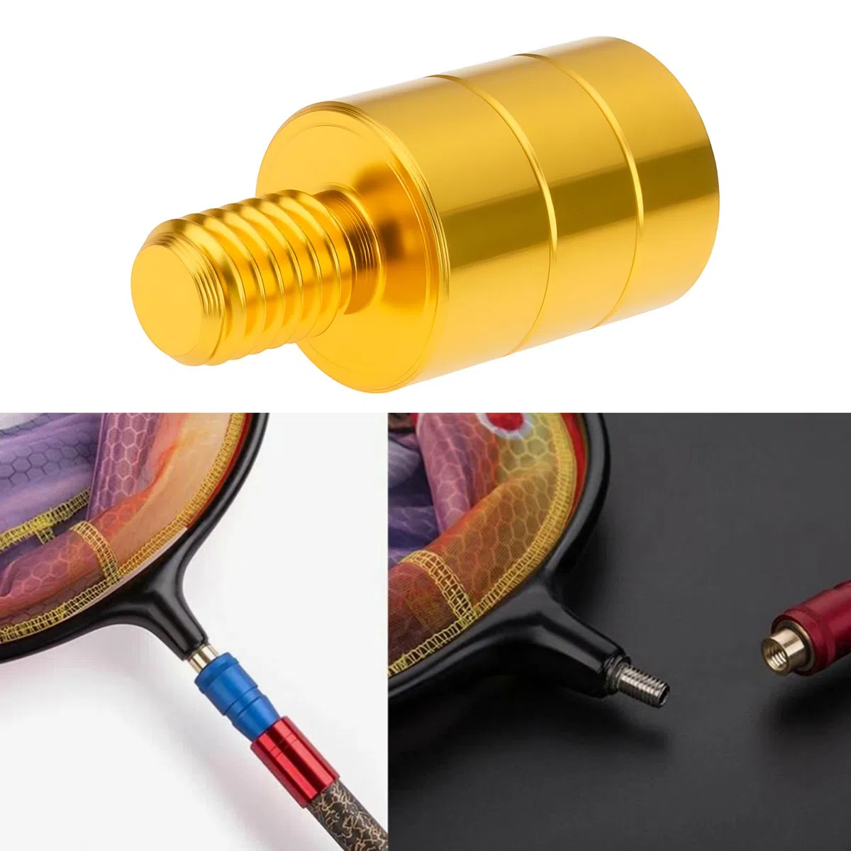 Conector de Mango de Red de Aterrizaje de Pesca de 4 Piezas para Caña de Pescar Convertida en Red de Aterrizaje de Pesca