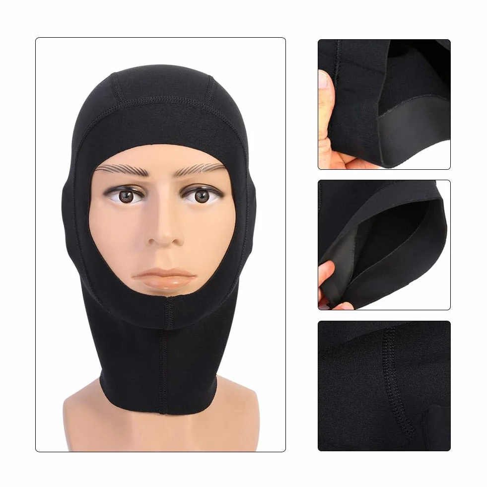 VIFER Gorro de Buceo 1 mm/3 mm Neopreno Scuba Snorkeling Traje de Neopreno Capucha Surf Divers Sombrero Gorro de Buceo(L-1 mm)