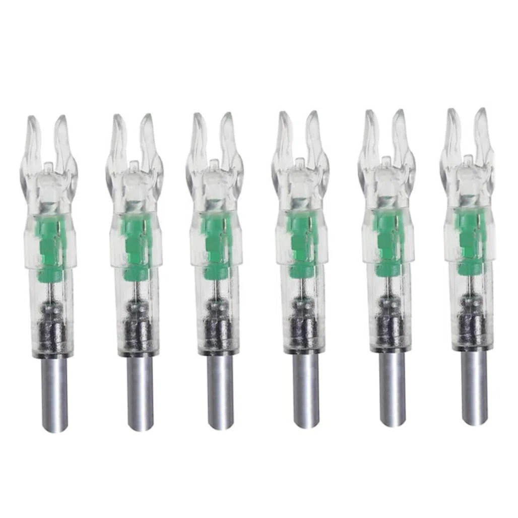 Nocks de Flecha iluminados, Nocks de Flecha LED Plástico Luminoso Tiro con Arco Iluminado Cola de Arco iluminada 12 Piezas Color Aleatorio, para Flechas