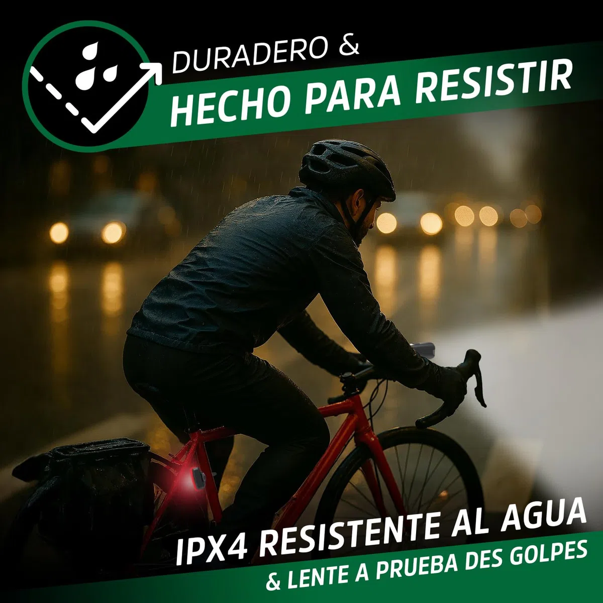 Energizer Set de Luces LED Recargables para Bicicleta, Delantera y Trasera, 250 lúmenes, Carga USB, Faro y luz Trasera para Ciclismo Nocturno