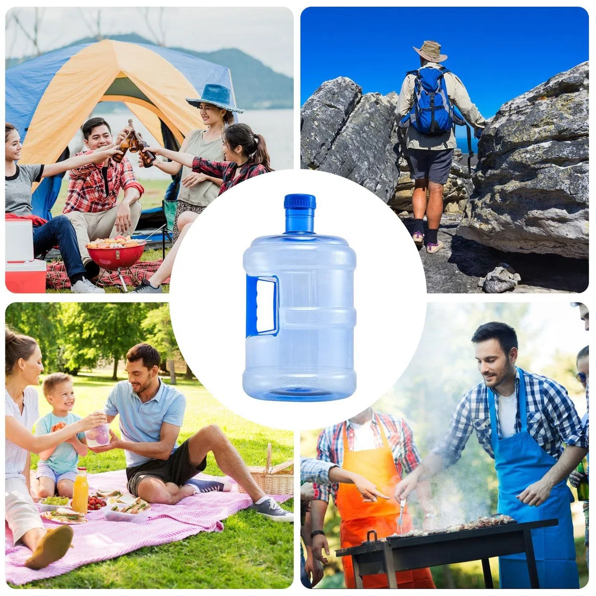 Genérico Cubo Dispensador Aguas, Jarra De Agua De 5 L/7.5 L, Recipiente Botella Agua Reutilizable, A Prueba Fugas, para Camping Picnic Exterior Hoga
