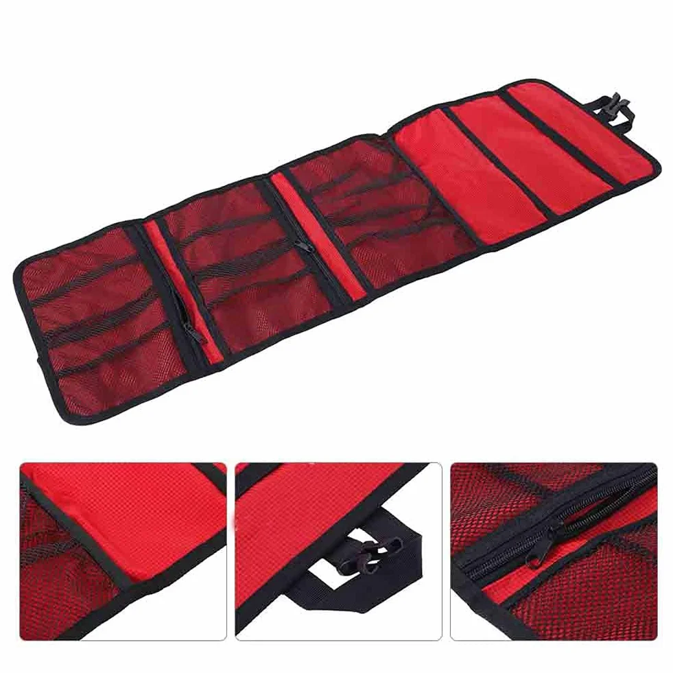Organizador de Equipo de Escalada, Ganchos Plegables para Colgar, Anillo en D, Bolsa de Cuerda, Equipo de Herramientas para Colgar, mosquetón, Bolsa de Almacenamiento para Equipo (Rouge)