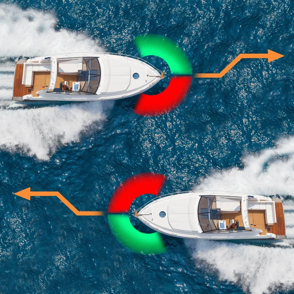 Luces de Navegación LED IP66 Rojo y Verde 12V para Barco | Luces de Seguridad Marítima con Poder de Penetración Fuerte para Instalación en Kayak, Yate, Pontón y Todo Tipo de Barco