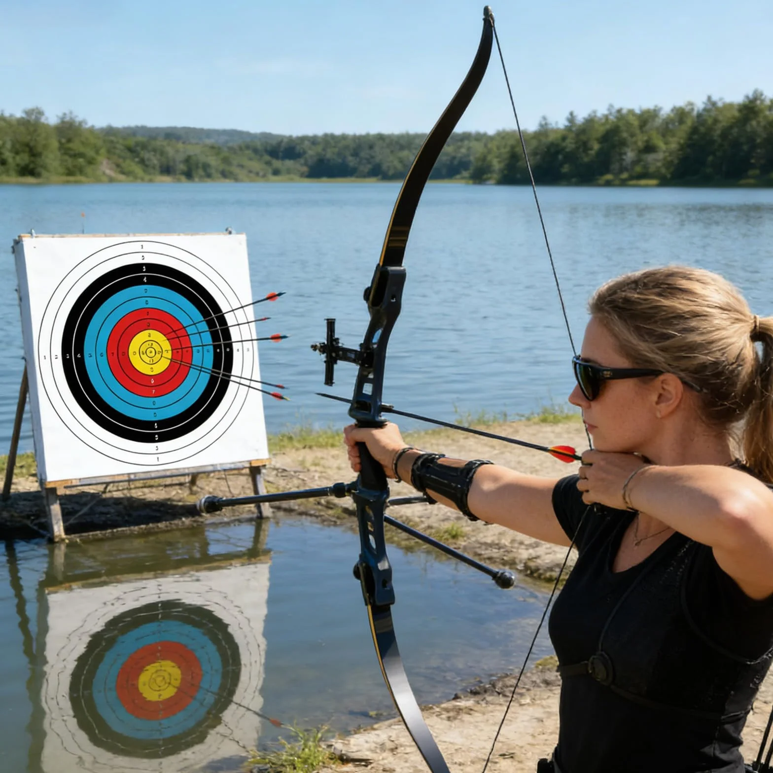 GBKDQQ 20 hojas de dianas de tiro con arco, 60 cm x 60 cm, cara de tiro con arco, 10 anillas de papel para caza, entrenamiento, práctica de tiro con arco, accesorios de tiro con arco