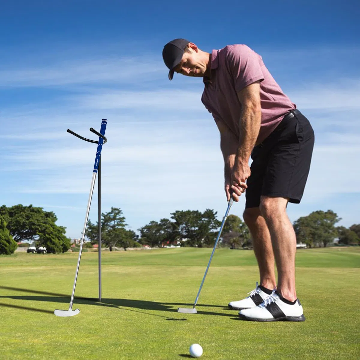 YEXEXINM 3 soportes para palos de golf, soporte desmontable en forma de U que mantiene tus palos limpios, secos y visibles, soporte de metal para palos de golf fácil de transportar