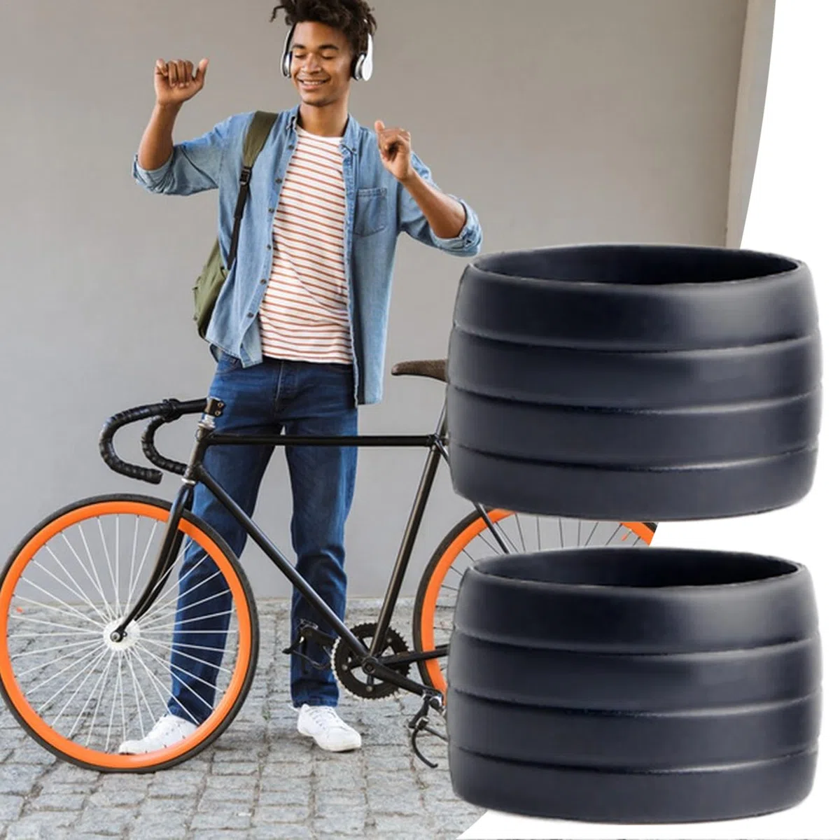 Generisch de silicona para fijación de bucles – Banda de tienda de carreteras | Mango de silicona antideslizante | Lazos de carga de bicicleta | Herramienta de fijación impermeable para mango de