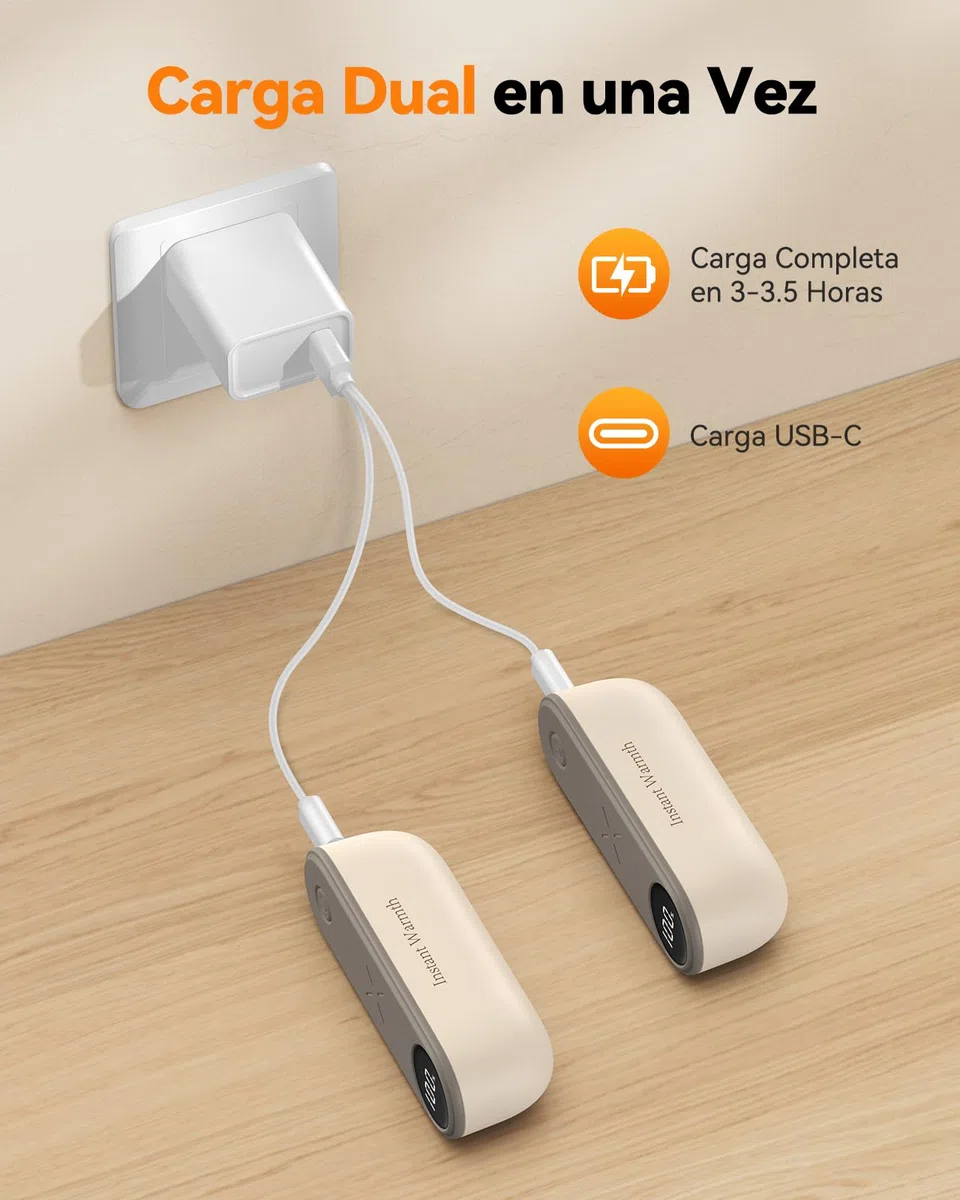 Calentador de Manos, 4000mAH*2 Calienta Manos, 3 Niveles de Calor hasta 60°C, Recargable 2 en 1, Magnético Calentador Manos, Tamaño de Bolsillo para Golf, Raynauds, Camping, Navidad Regalos
