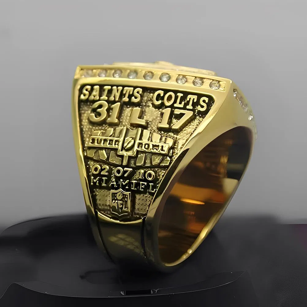 Anillo Campeón Super Bowl 2009 Saints – Recuerdo del Campeonato de Fútbol Americano para Aficionados, Antiguos Alumnos, Padre y Amigos