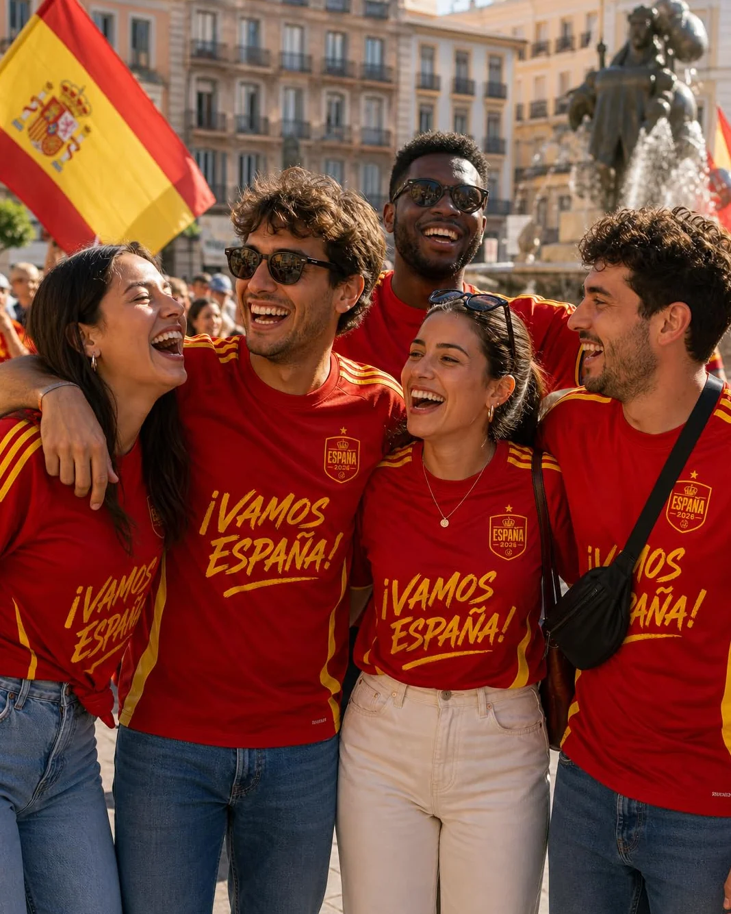 CUMBERS PAX Textil - Camiseta Roja ¡Vamos España! 2026, Diseño Exclusivo, Fabricada en España, para Hombre, Mujer y Niño | Camiseta Roja para Animar a la Selección en Eventos Deportivos