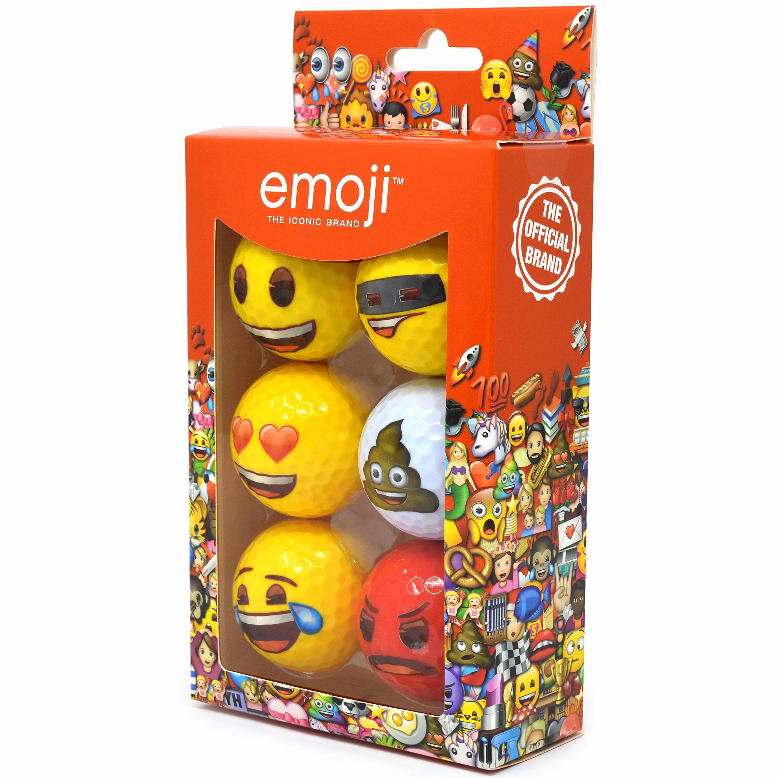 Emoji Pelotas de Golf Divertidas, Paquete de 6, Multicolor