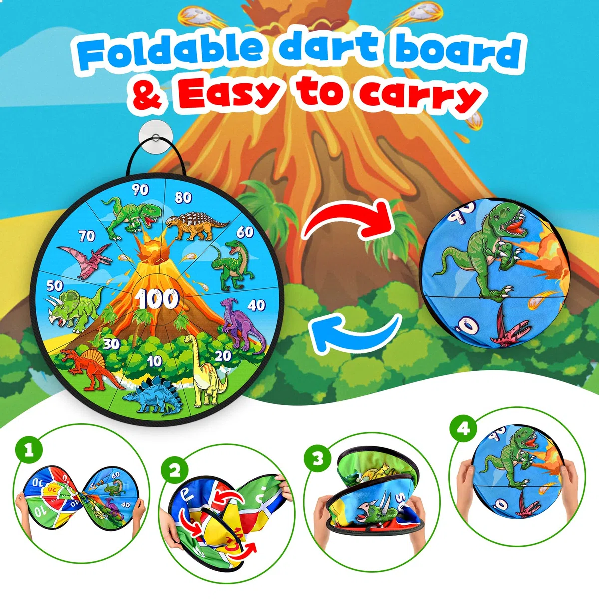 71cm Diana Dardos de Plegable Doble con 12 Bolas 6 Dardos 2 Ganchos 1 Bolsa de Almacenamiento Impermeable - Juguetes y Regalos para Niños & Adulto
