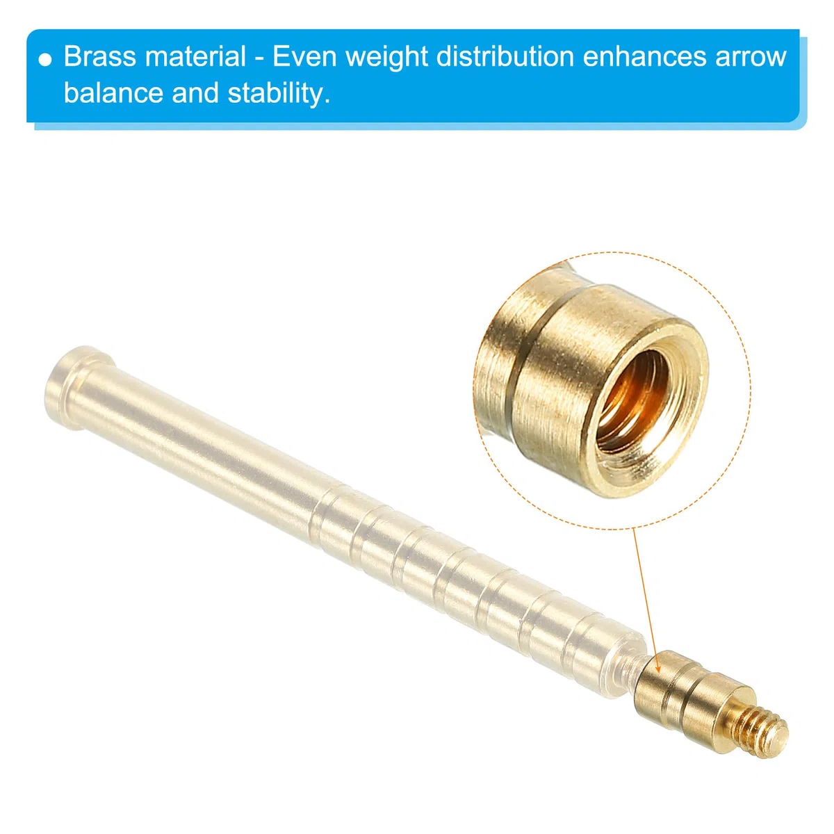 PATIKIL 25 Granos Latón Inserto de Flecha de Tiro con Arco, 16pcsTornillos de Inserción de Flecha de Cobre Latón para Flechas de Carbono de 0.244/6.2mm