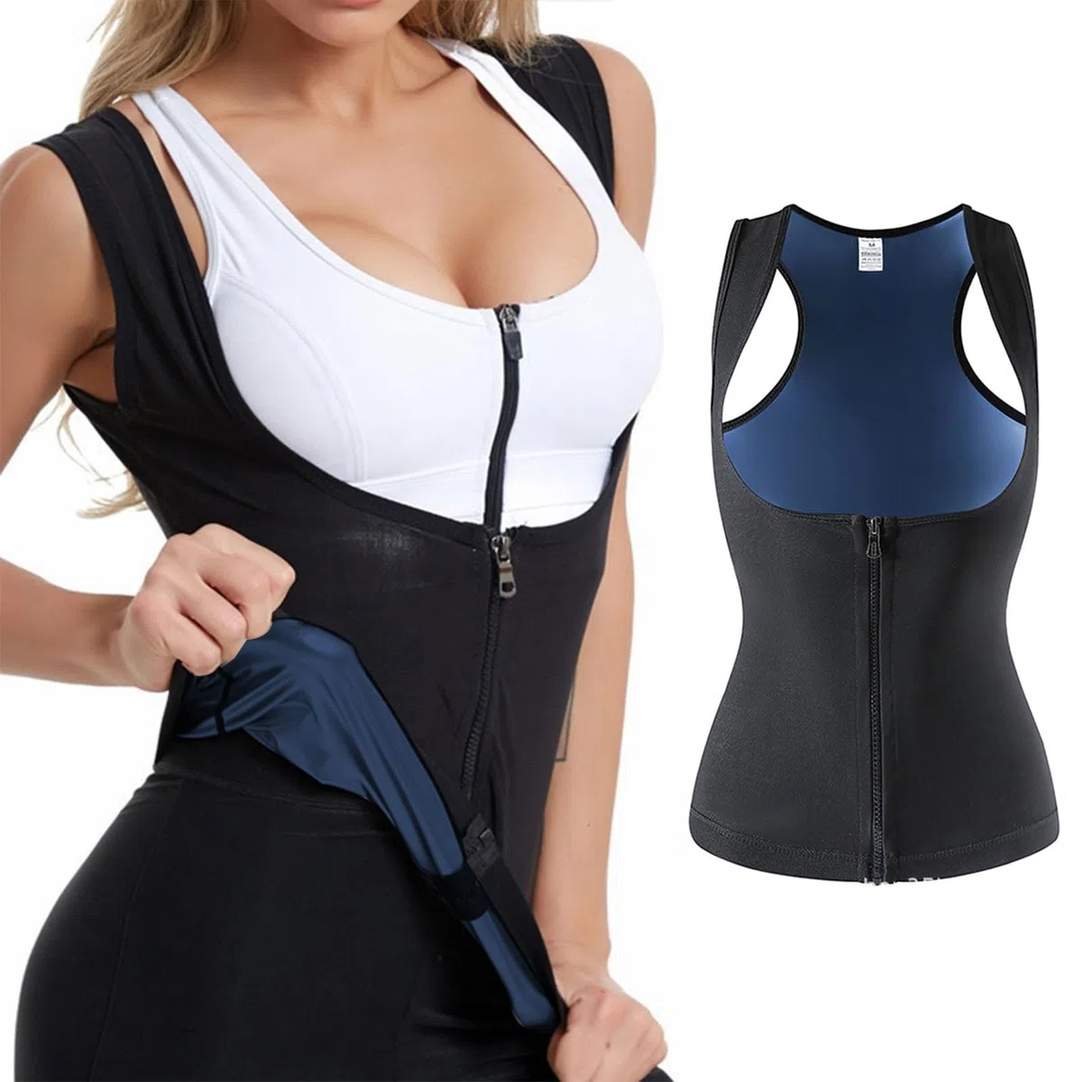 Chaleco Neopreno Sauna para Hombres y Mujeres Trajes Sauna Compresion Adelgazantes Adelgazante Sudoración Deporte Shapewear Camiseta Sauna para Deporte Fitness, Sauna, Sudar Rapido