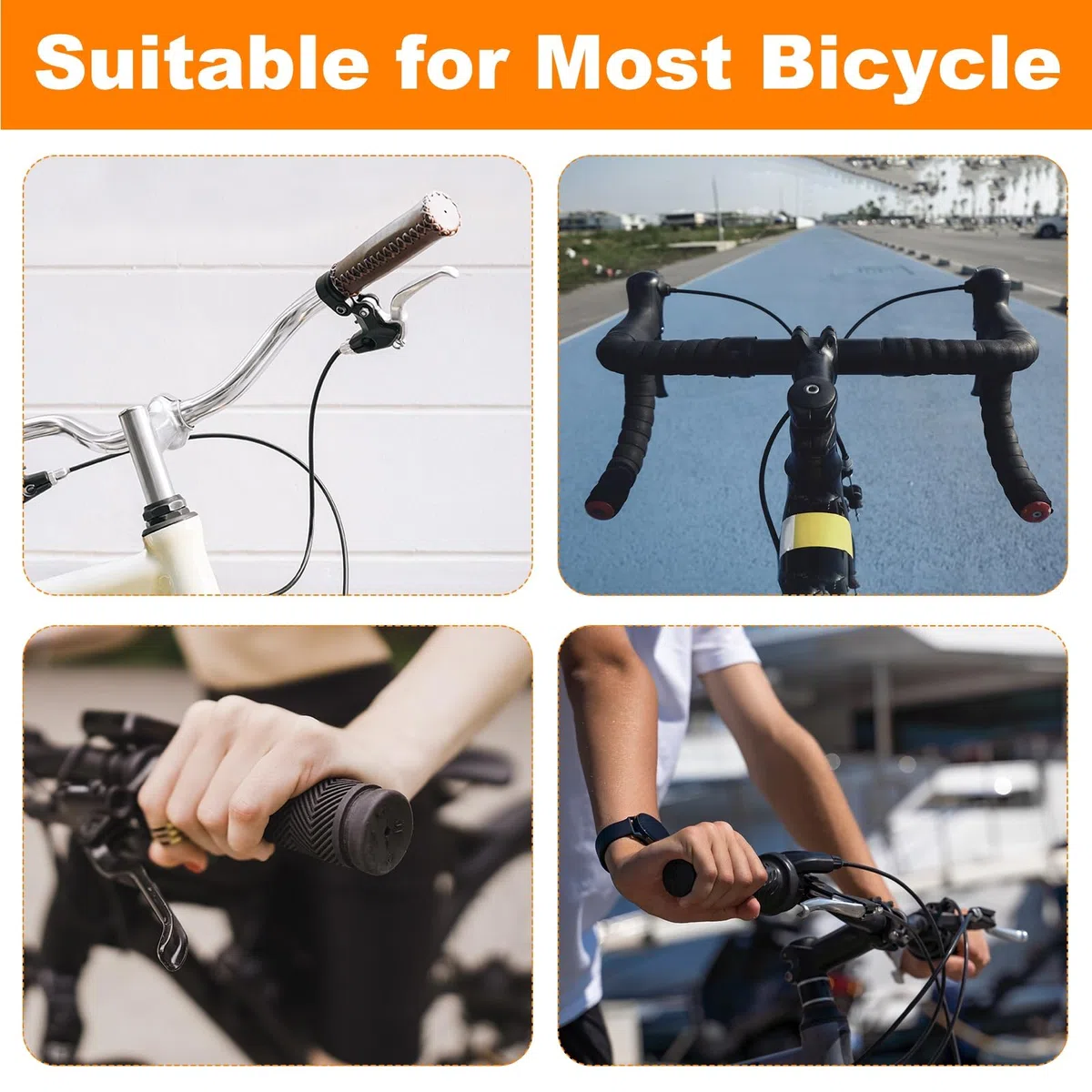 sourcing map Tapones de aluminio para manillar de bicicleta, con bloqueo expansible, para bicicleta de montaña, carretera, BMX, piñón fijo, color plateado