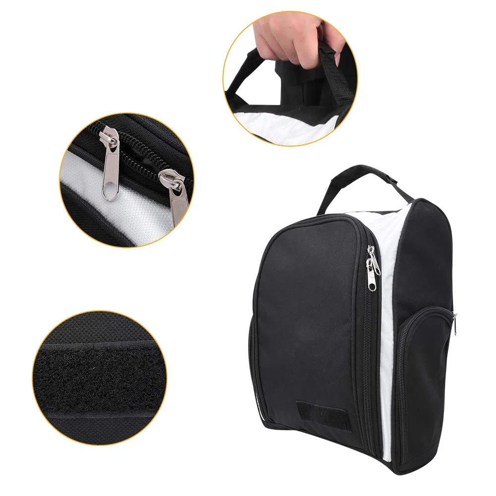 Bolsa para zapatos de golf – Bolsa de transporte de zapatos de golf con cremallera con bolsillos laterales para pelotas de golf, guantes de golf, camisetas y otros accesorios de golf