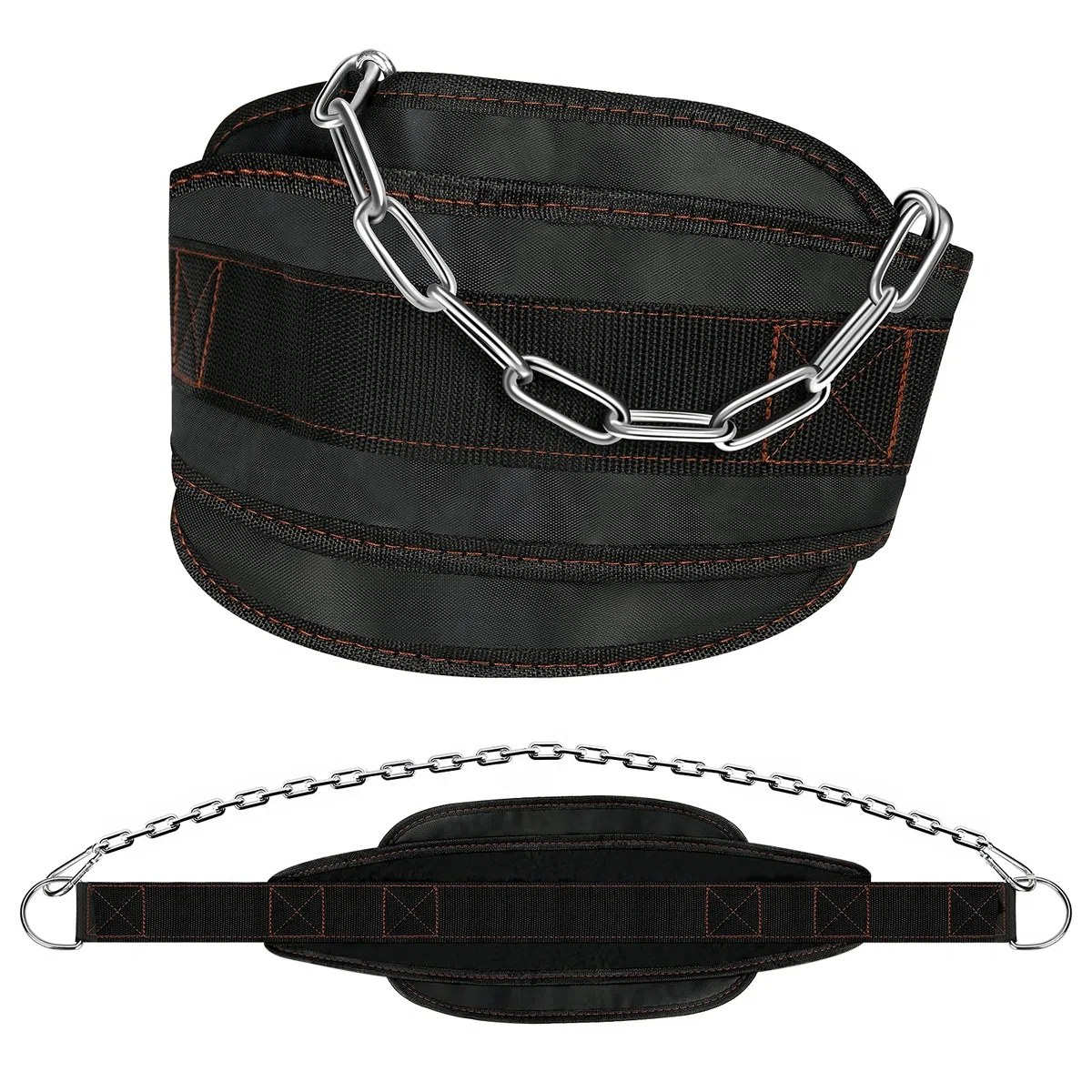 Cinturón de inmersión de fitness ajustable con cadena de hierro Cinturón deportivo de levantamiento de pesas Cinturones de entrenamiento Cinturones de entrenamiento de potencia