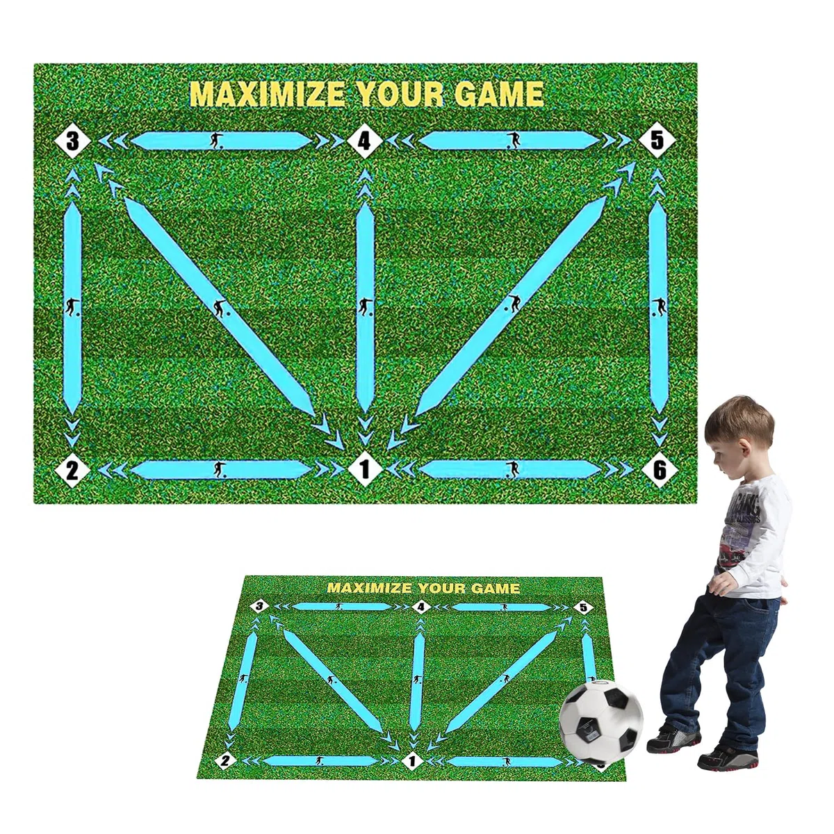 Alfombrilla de entrenamiento de fútbol, antideslizante, antideslizante, antigolpes, silenciosa, deportiva, para entrenamiento de fútbol para niños y adultos
