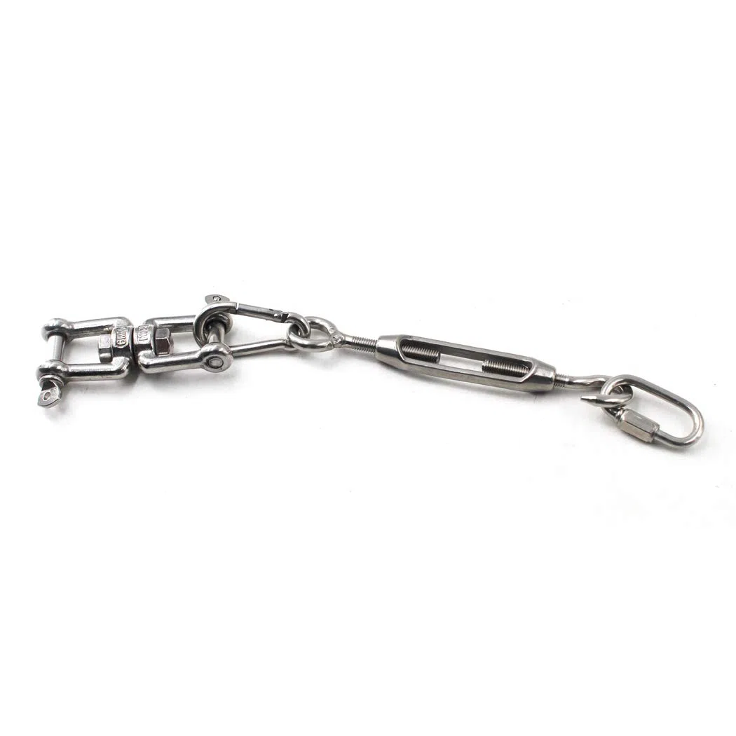 Flomore Conectores de cadena de anclaje de barco de acero inoxidable 304 con doble grillete giratorio M5 (paquete de 6)