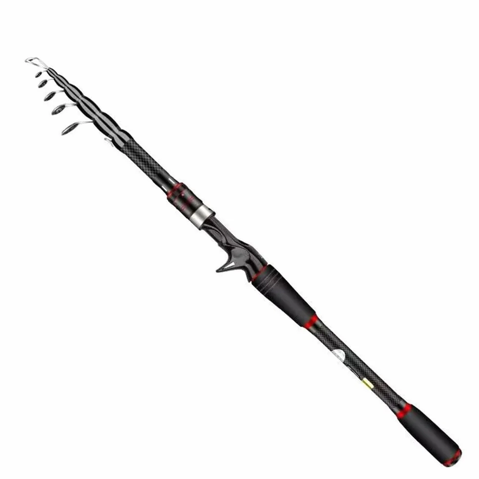 MH Baitcasting - Caña de pescar telescópica de fibra de carbono de 4 m para señuelos de 6 a 35 g, diseño portátil de 5 a 7 secciones