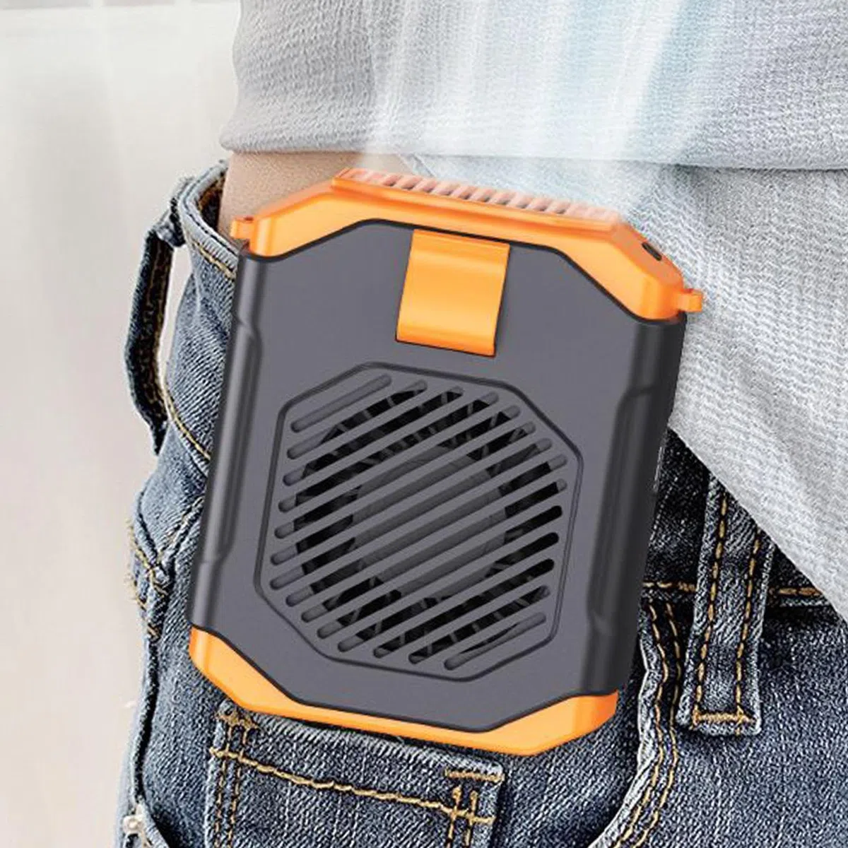 Genérico Ventilador Clip Cinturón | 5 Velocidades,Ventilador Cinturón Vestible,Para Mujeres Hombres Viajeros Excursionistas Jardineros Visitantes Parques Camping Picnic Concierto Pesca Ciclismo