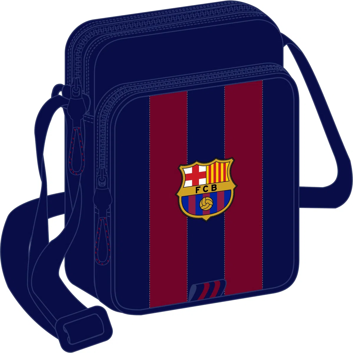 Safta M672, Real Madrid Bolsillo Exterior, Maletín Portatodo, Bandolera, Cómoda y Versátil, Calidad y Resistencia, 16x6x22 Unisex niños, Estándar