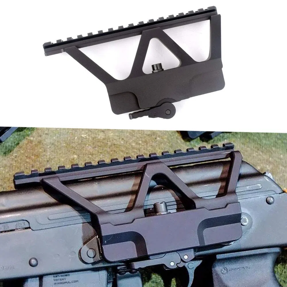 ACEXIER Quick Detach QD AK Montaje de Alcance de riel Lateral de Pistola con Montaje de riel Lateral Picatinny para AK 47 AK 74 Negro