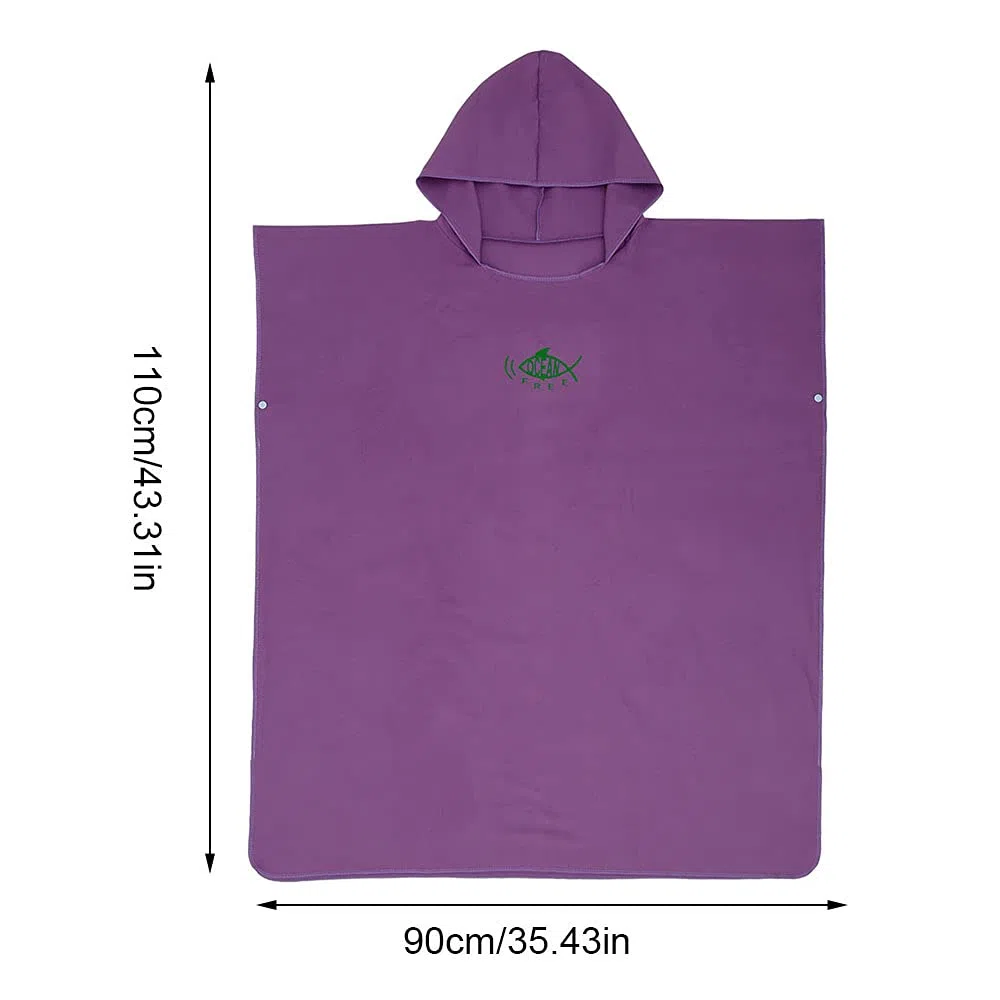 Poncho de surf de microfibra de gran tamaño, 110 x 90 cm, de secado rápido, ultraligero, unisex, con capucha, ayuda para cambiar, playa, para adultos, adolescentes, toalla lavable a máquina