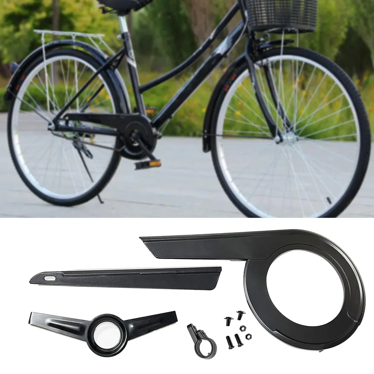 Perfeclan Funda Protectora de Cadena de Bicicleta, Juego de Bielas 40-42T, Protección Portátil para Ciclismo, Cubierta de Cadena Universal, Reemplazo de Carcasa