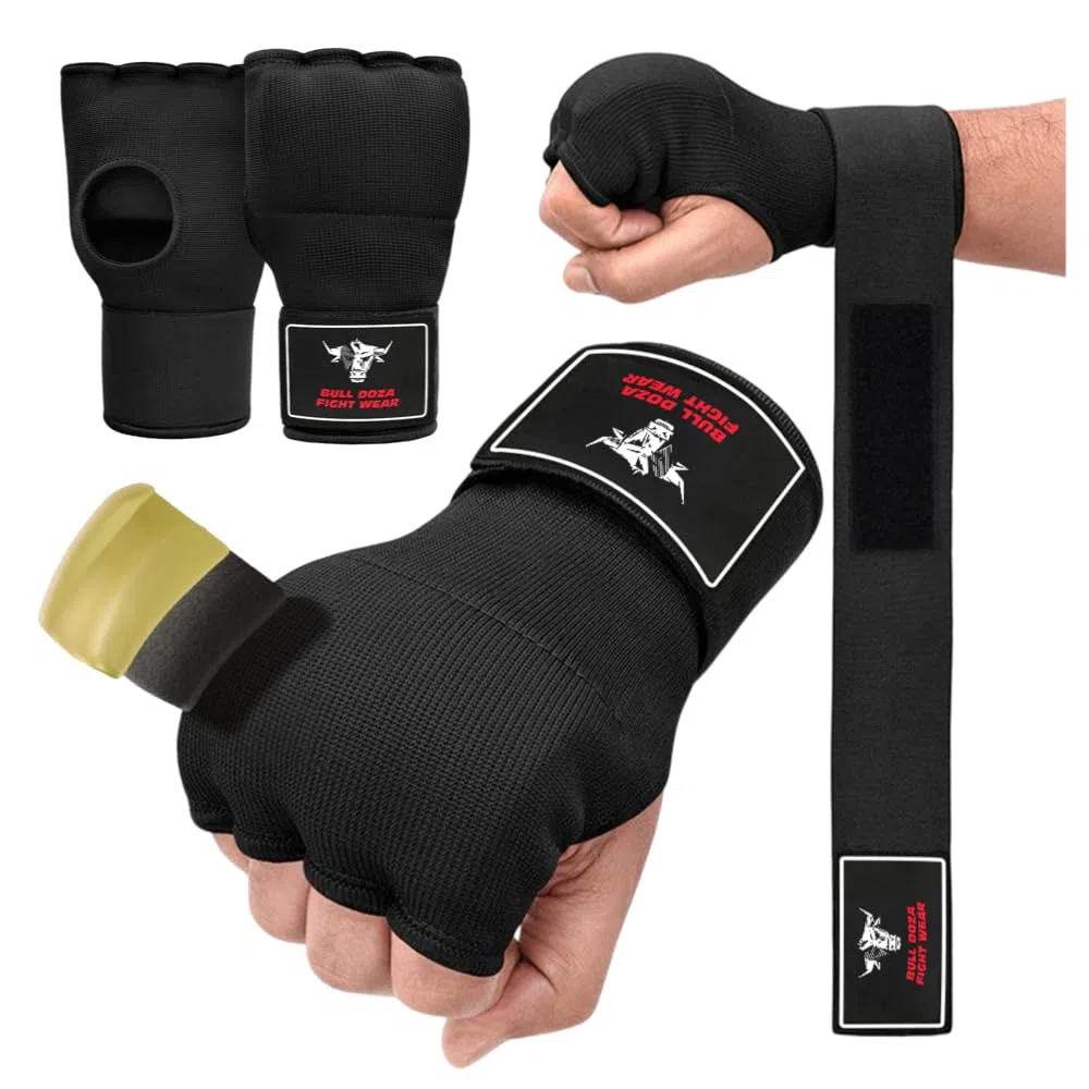 Cuatro Tallas - Guantes Interiores de Boxeo de Gel con Correas de 75 cm, Elásticos y Acolchados, Protección de Puños para Artes Marciales y Entrenamiento.