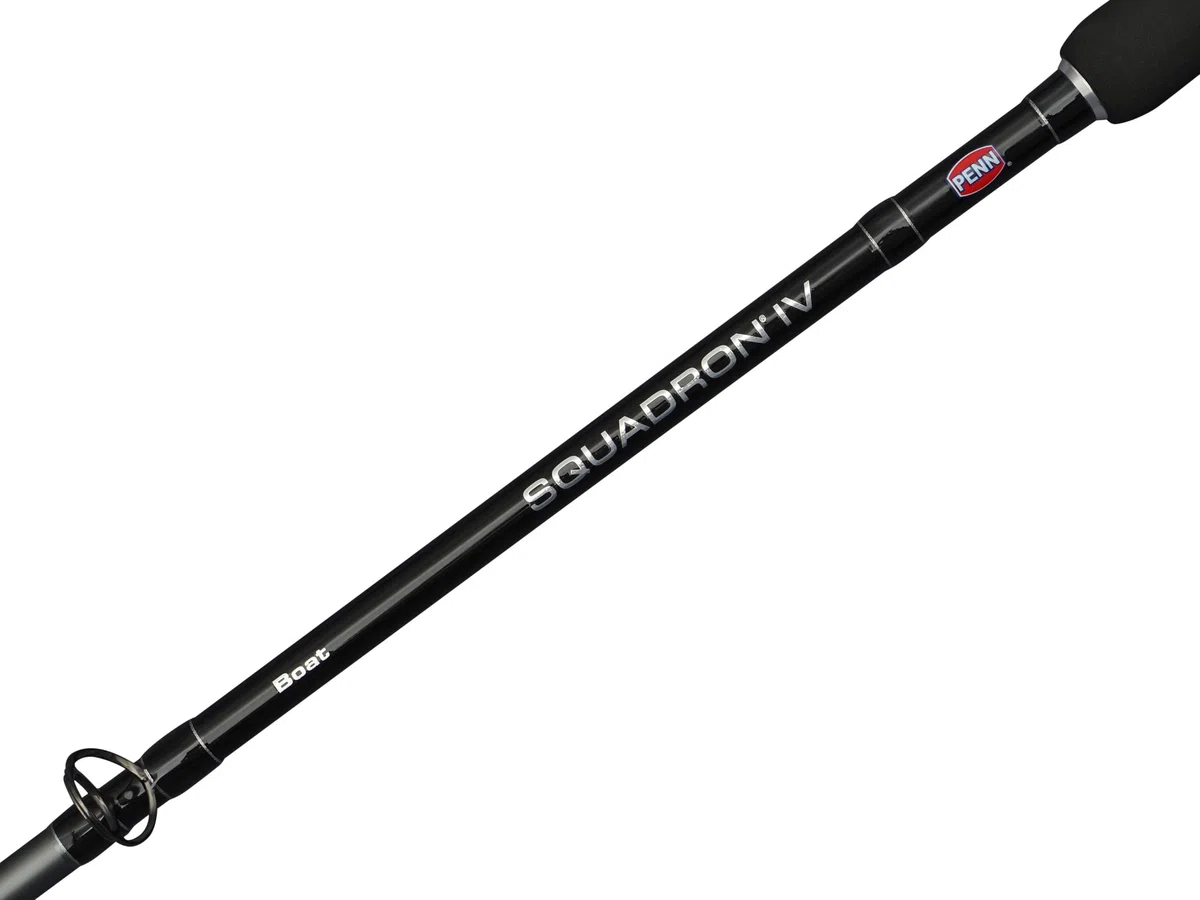 PENN Squadron IV Baitcasting Caña de Pescar | Caña de Pescar para Barco en Agua Salada | Lanzamiento en el mar | Blank de Carbono 24T | Guías Dura | Múltiples tamaños