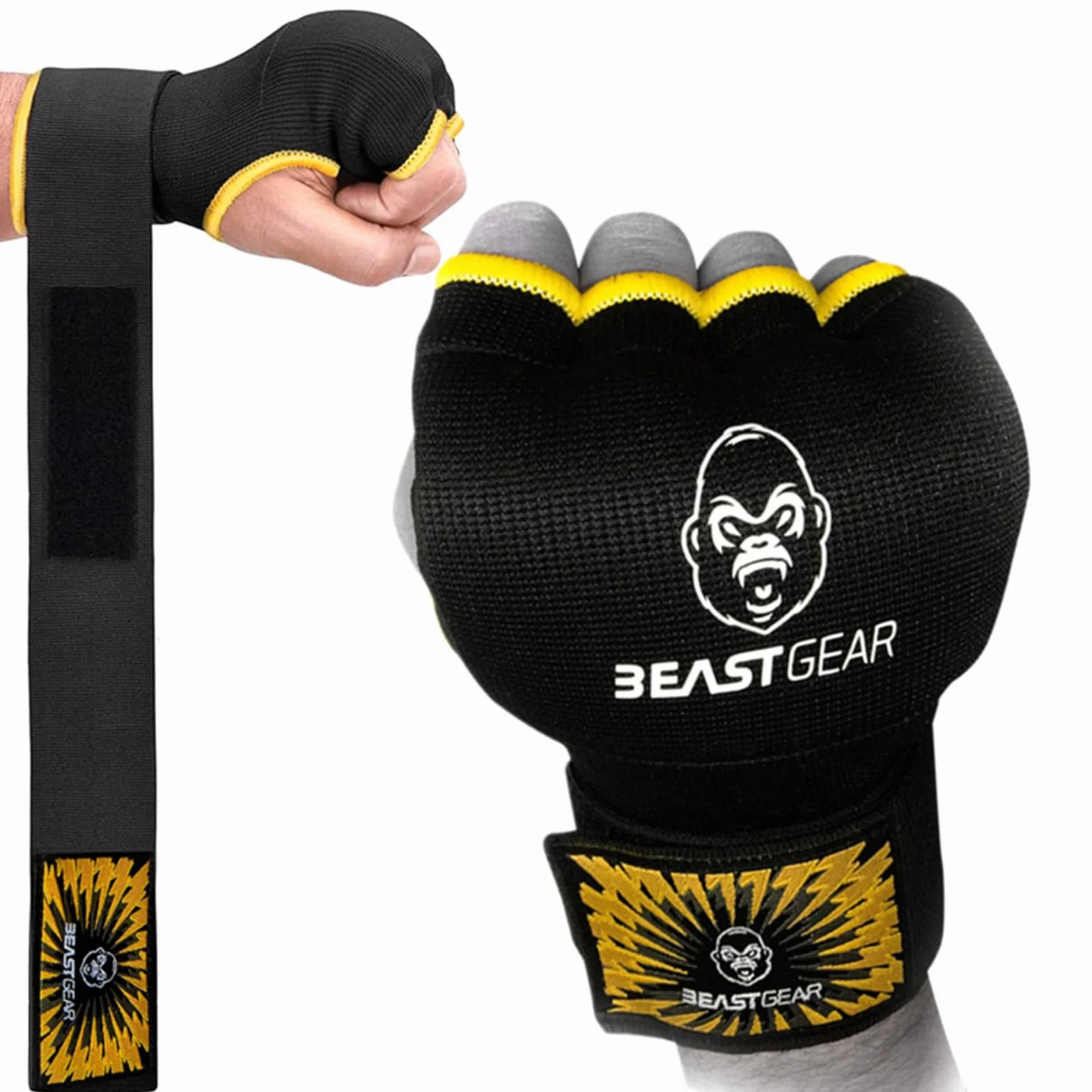 Beast Gear Guantes Boxeo Gel – Manoplas Boxeo Deportes de Combate, MMA, Muay Thai, Artes Marciales