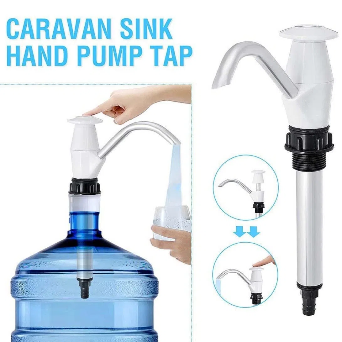 Grifo con bomba manual |.Grifo de bomba Manual de agua del fregadero de doble acción para Camping, remolque, autocaravana, herramienta de bombeo de repuesto
