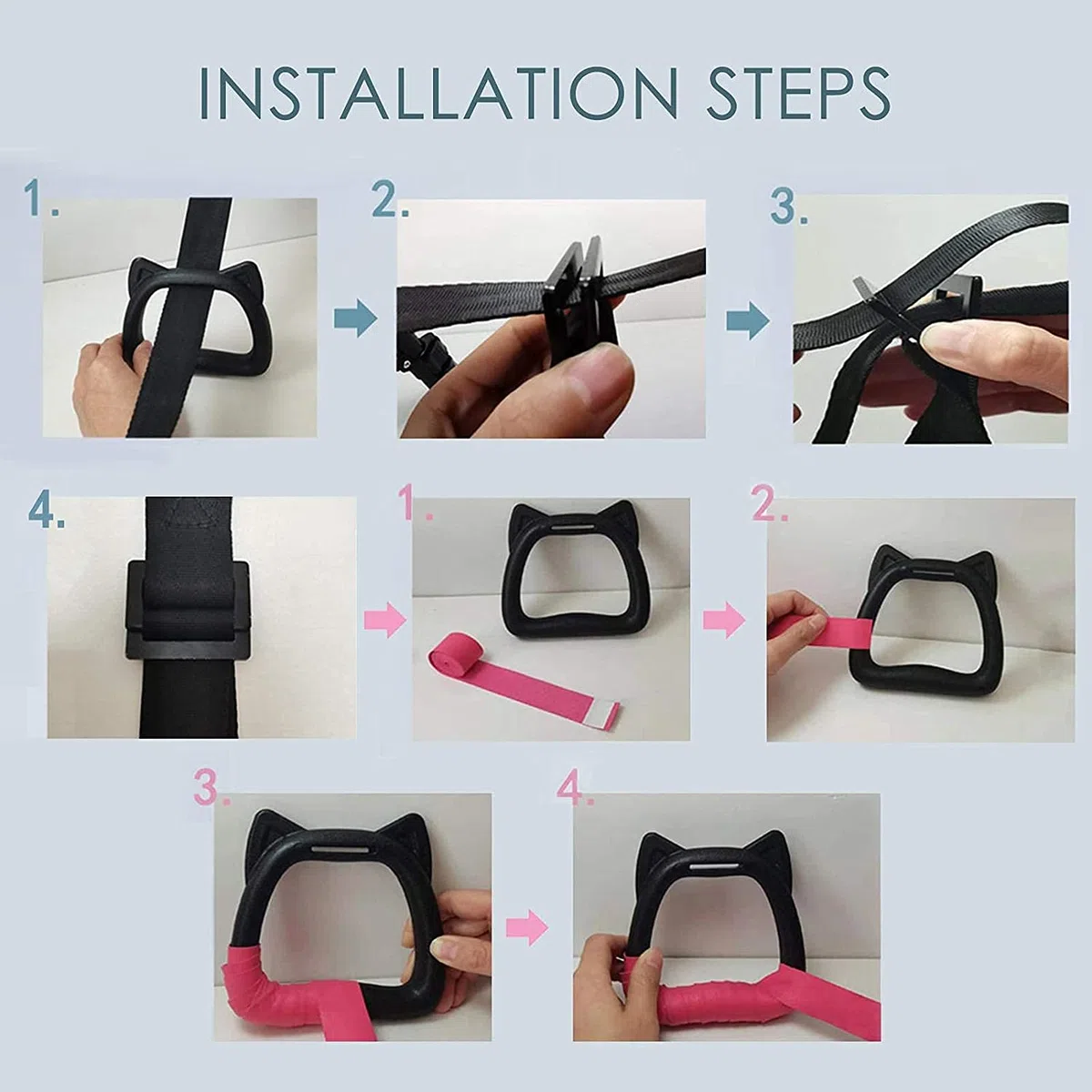 Anillos de gimnasia para barras de niños, anillos colgantes de ejercicio con correas, anillos de fitness profesionales, anillos de tracción, barra de trapecio, antideslizantes, 200 kg