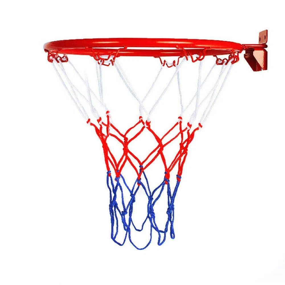 TAOYUN Aro de Baloncesto de 32 cm de diámetro con Red de Baloncesto de 38 cm y Juego de Red y Borde de Baloncesto de 4 Tornillos Juego de Baloncesto para Interiores y Exteriores