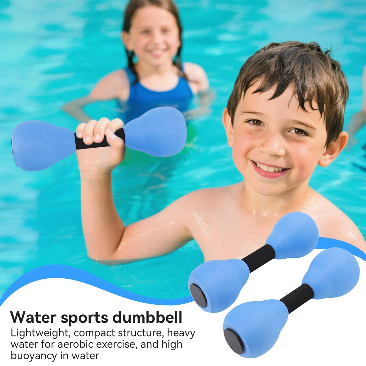 Pesas de agua para aeróbic acuático, 2 uds. De espuma ajustable, pesas de agua, resistencia a la piscina, entrenamiento de natación, equipo de Fitness para adultos y niños
