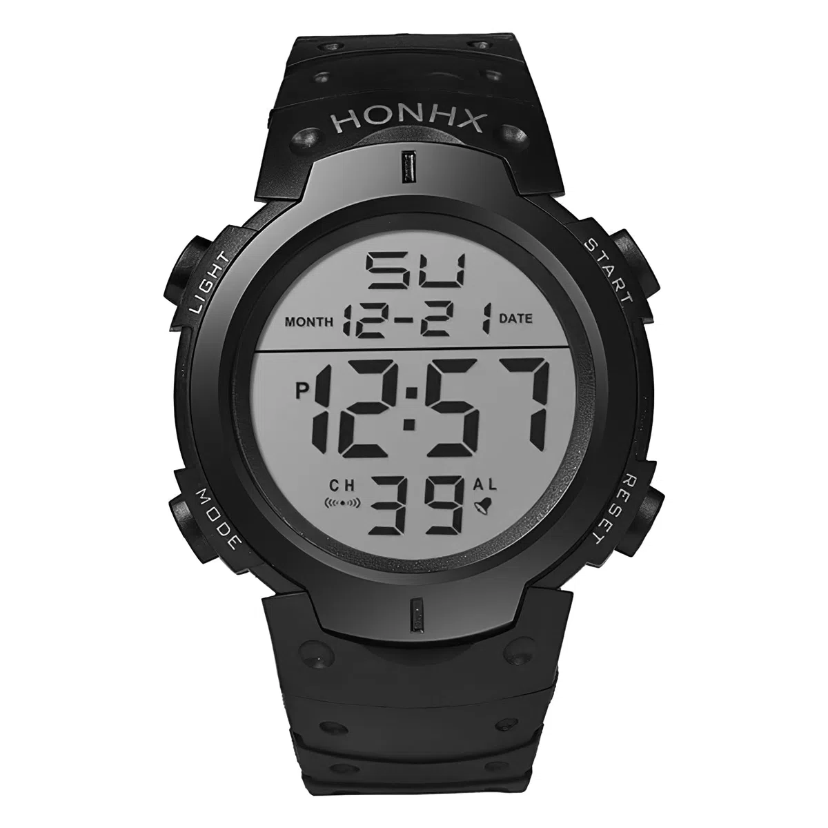 Reloj de árbitro digital negro con temporizador de juego de fútbol, temporizador oficial con cronómetro, alarma de cuenta regresiva