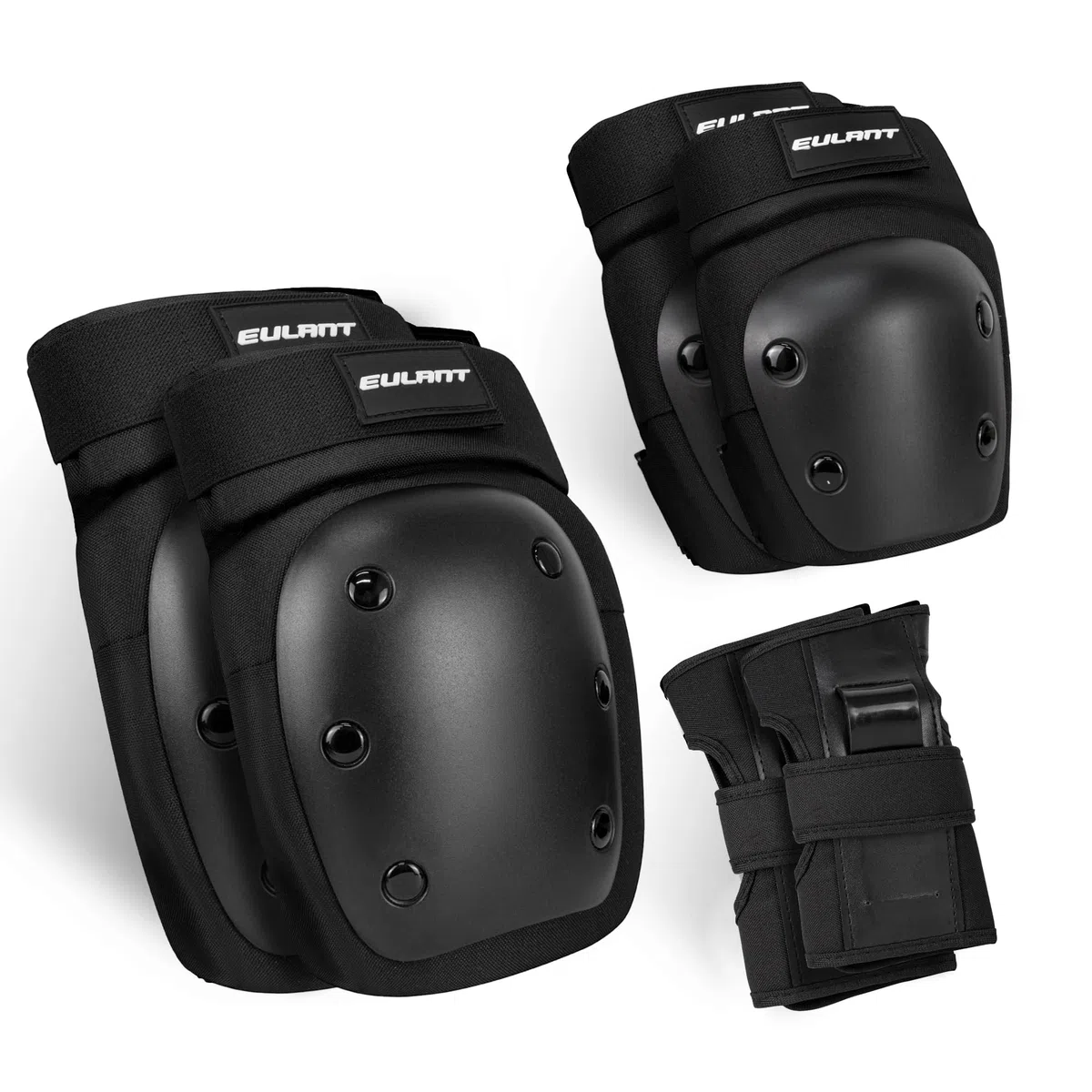 EULANT Rodilleras y Coderas para Adolescentes & Adultos,Protecciones Patines para Chico & Niña,Kit Protector para Patinar Monopatín Esqui Bici Skate,Muñequera para Patines