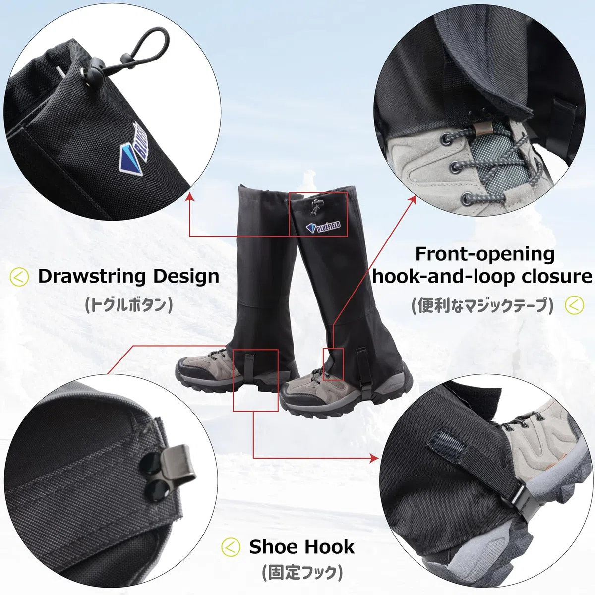 Azarxis Polainas de Senderismo Impermeable Gaiters Polainas a Prueba de Nieve para Caza Esquí Senderismo Escalada Hombres Mujeres