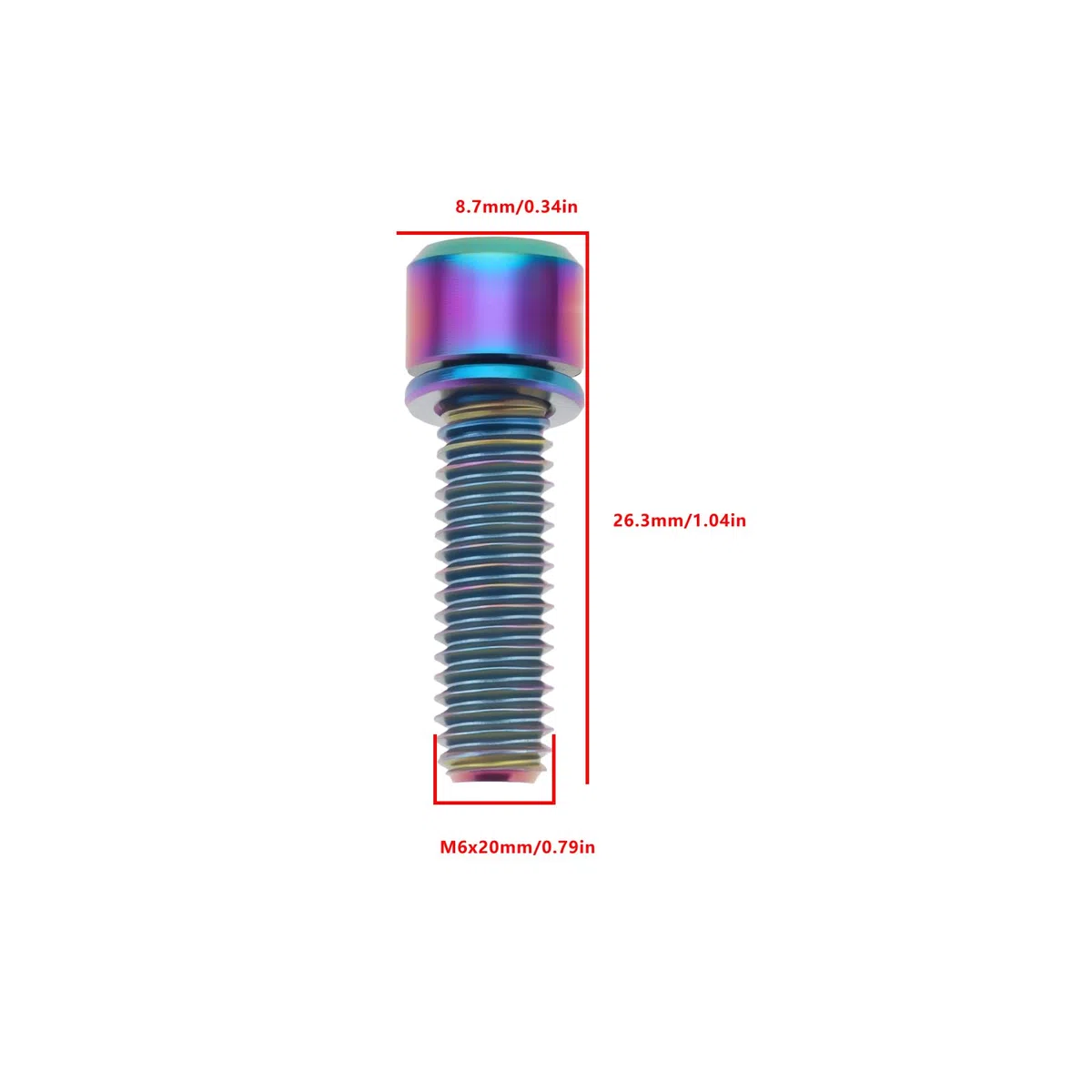 EMSea 4 Tornillos de Titanio para Bicicleta M6 X 20 Mm para Pinza de Disco de Bicicleta de Montaña Y Carretera MTB Tornillo de Freno de Disco de 26,3 X 8,7 Mm