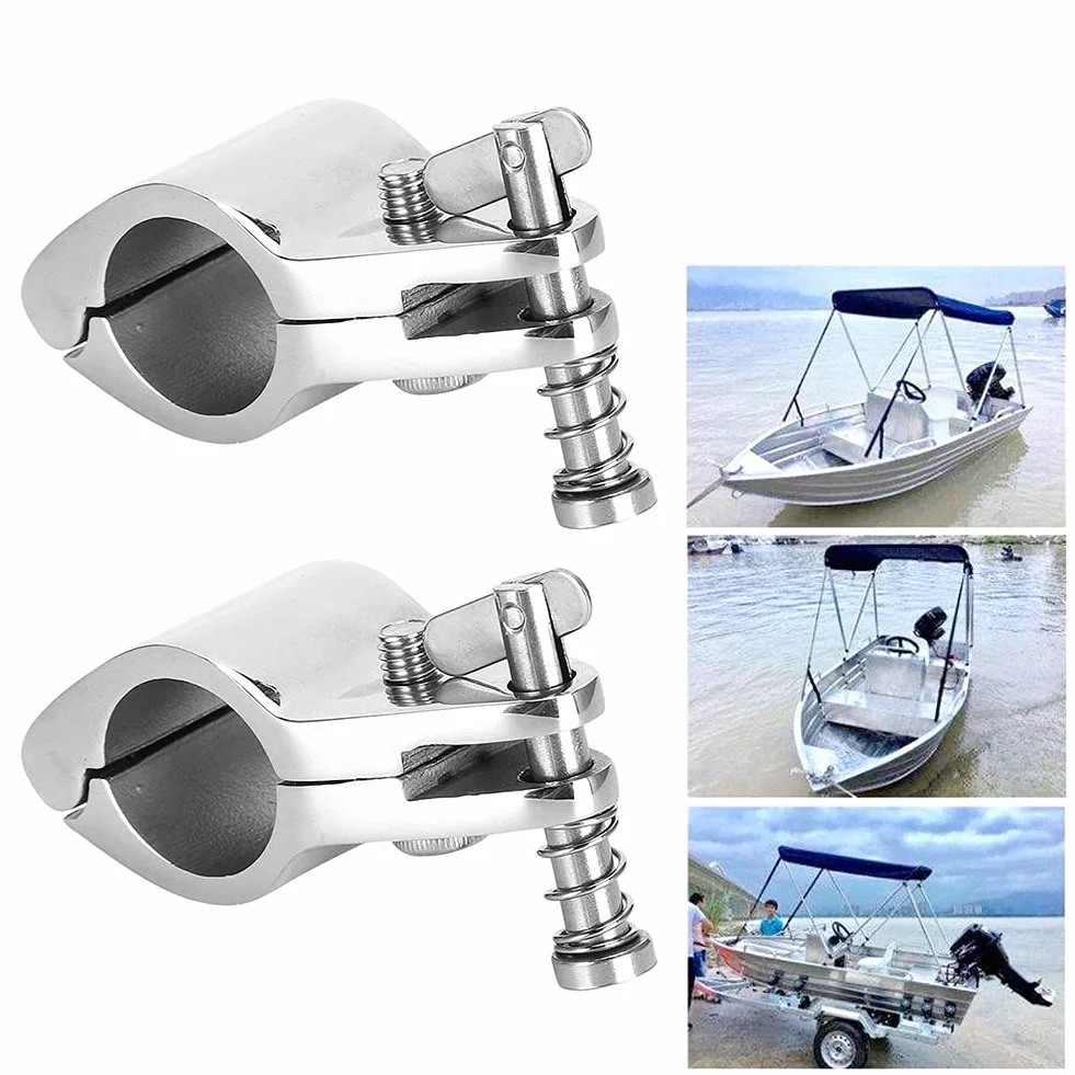 2 piezas de diapositivas de mandíbula marina de acero, bisagras de mandíbula con bisagras para barco, accesorios de hardware marino, estilo de punta(25mm)