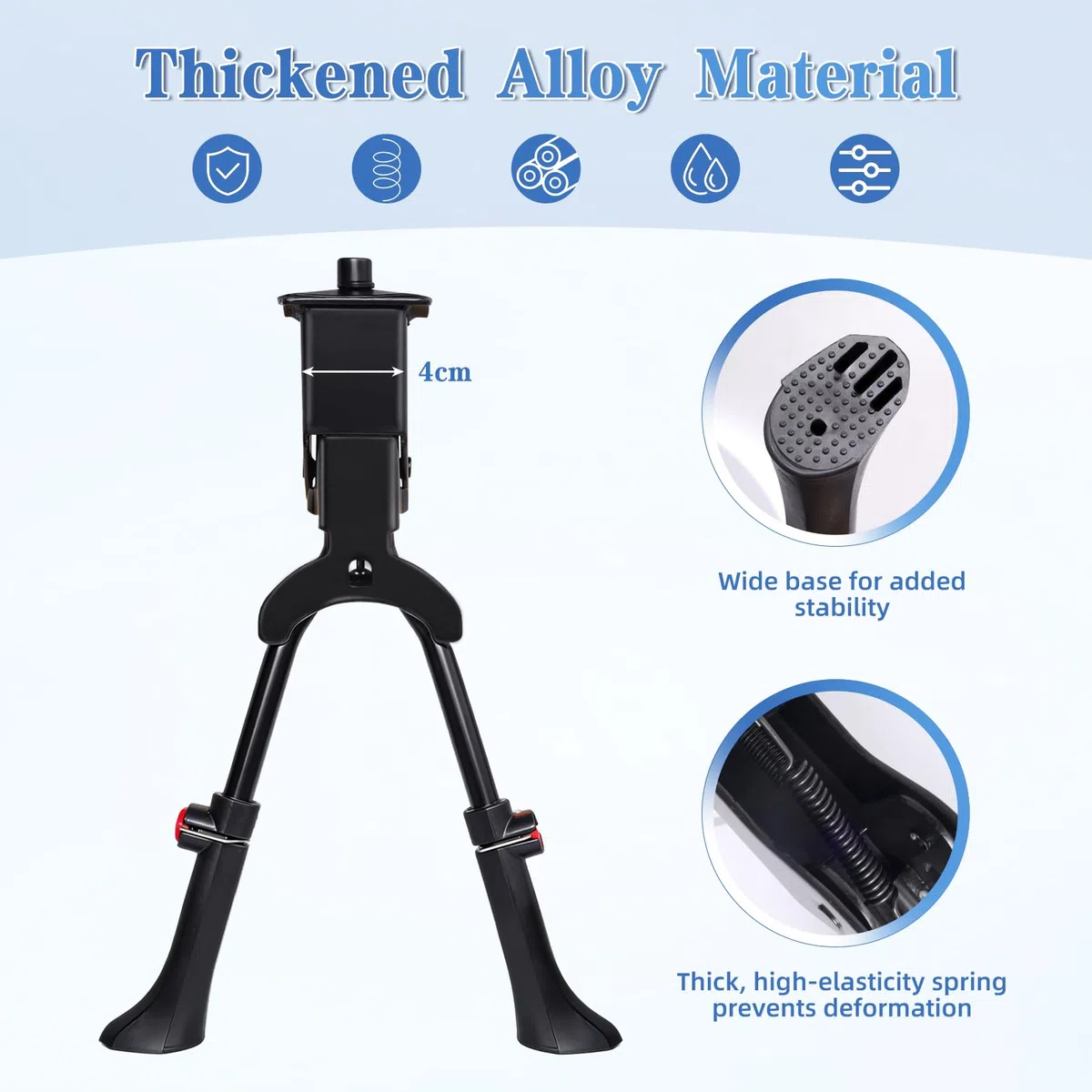 Soporte para bicicleta con dos patas, altura ajustable, 24-29 pulgadas, soporte para bicicleta de dos patas, capacidad de carga de 30 kg, soporte para bicicleta de ciudad, MTB y bicicletas de